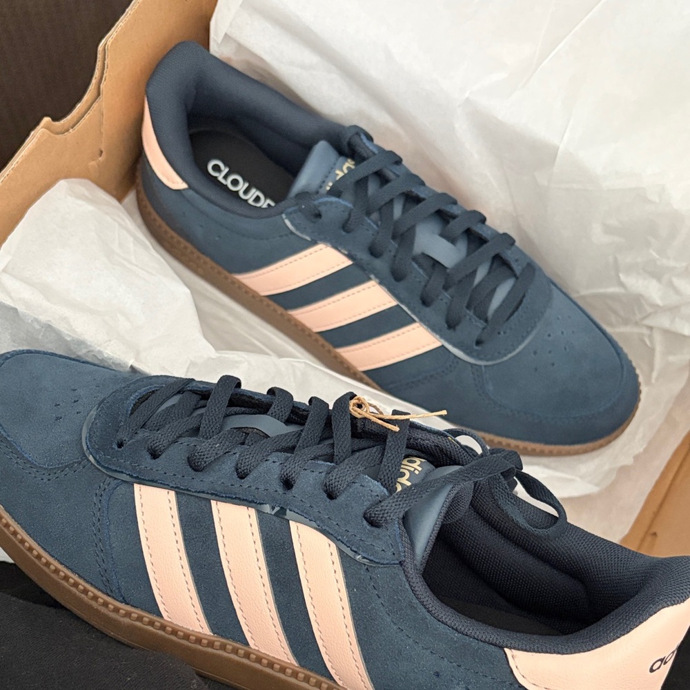 BNWT Adidas Navy and Pink Sneakers
